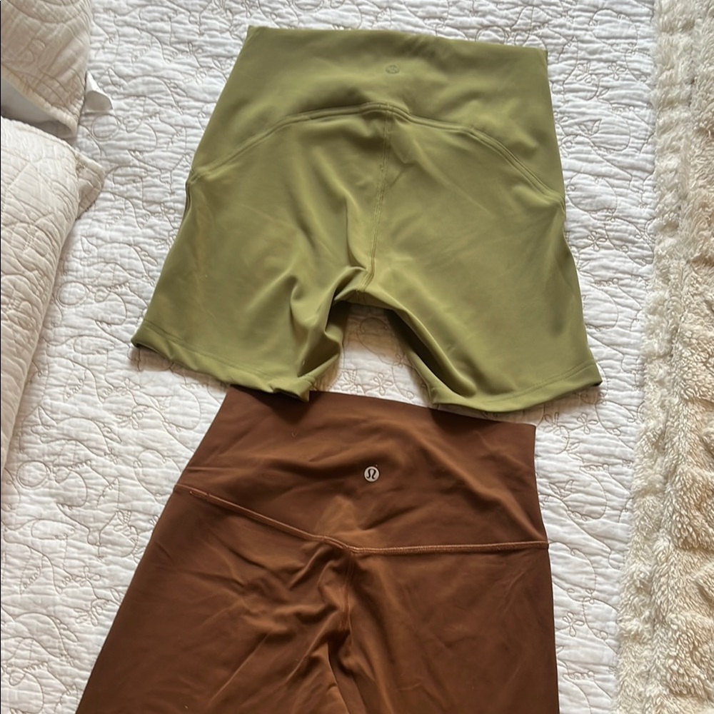 lululemon athletica Green and Brown Casual Shorts